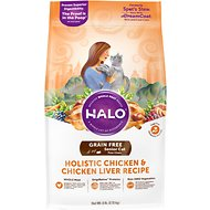 Halo Holistic Chicken & Chicken Liver Recipe Grain-Free Senior Dry Cat Food